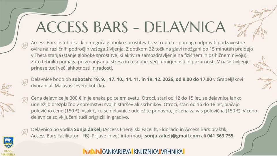 Sonja Žakelj – Access Bars – Delavnica