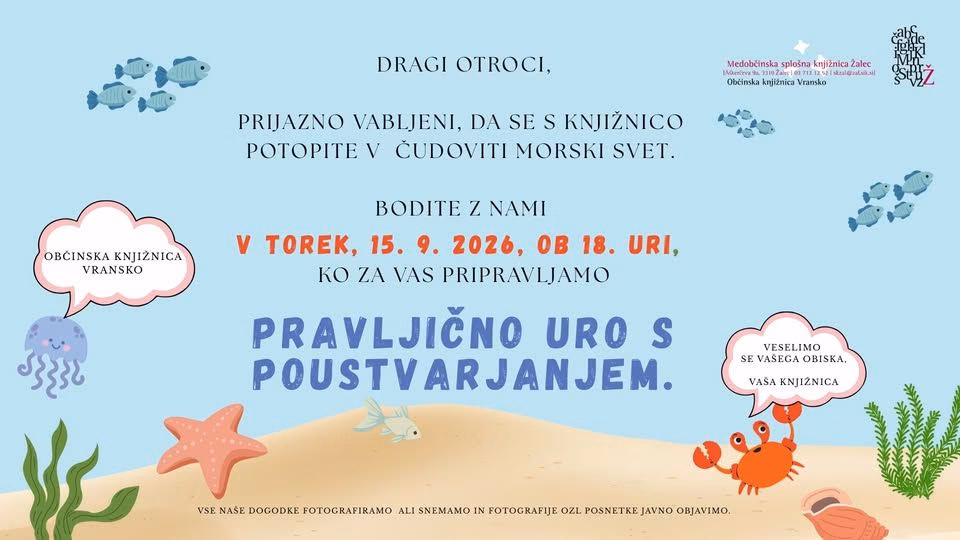 Pravljična ura s poustvarjanjem v Občinski knjižnici Vransko